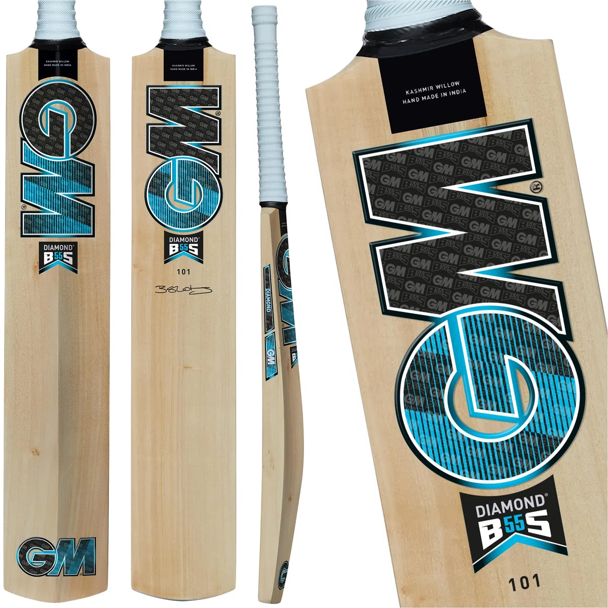GM Ben Stokes Diamond 101 BS55 Cricketschläger aus Kaschmirweide, Halo-Griff, volle Größe, geeignet für Spieler ab 175 cm Gunn & Moore