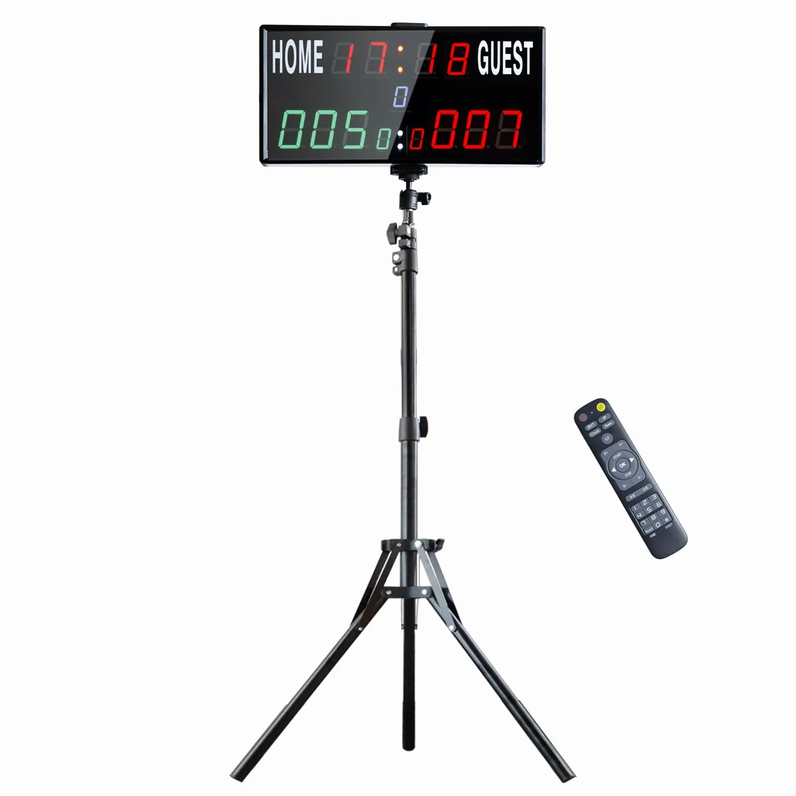 Tragbare Elektronische Anzeigetafel Fussball, 13-stellige Basketball Punktezähler mit Uhr, Tischtennis Zähler mit Countdown/Aufwärtszählung, Digital Scoreboard für Volleyball, Cornhole, Badmin