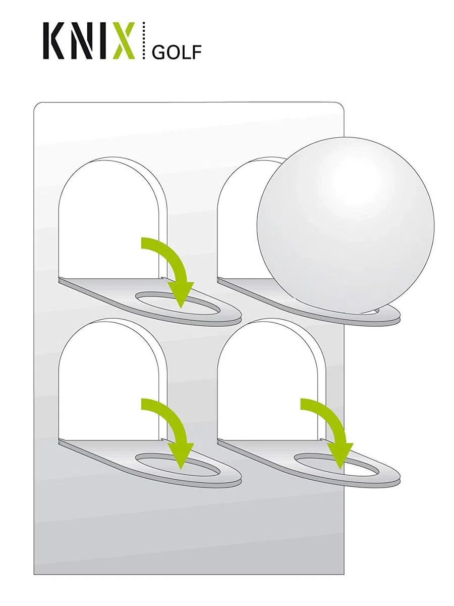 KNIX Premium Golfball Setzkasten aus Aluminium für 12, 24, 36, 48, 64, 80 oder 140 - Schaukasten, Golf-Regal Vitrine Display