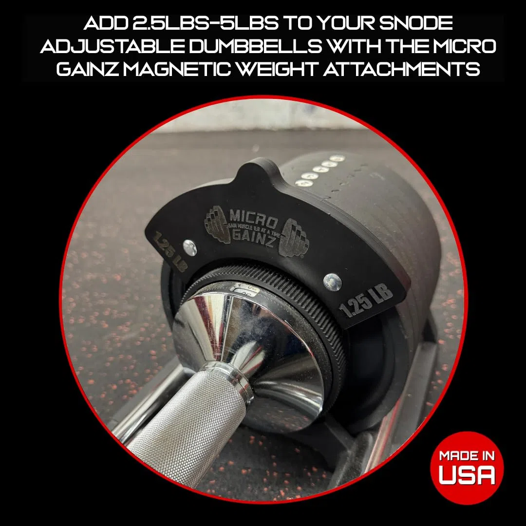 Micro Gainz 0,6 kg Magnetische Hantelbefestigung für Snode Verstellbare Hanteln, Wählen Sie 4 oder 8 Stück Magnetische Hantelscheiben, Ideal für Micro Loading Hanteln, Made in USA