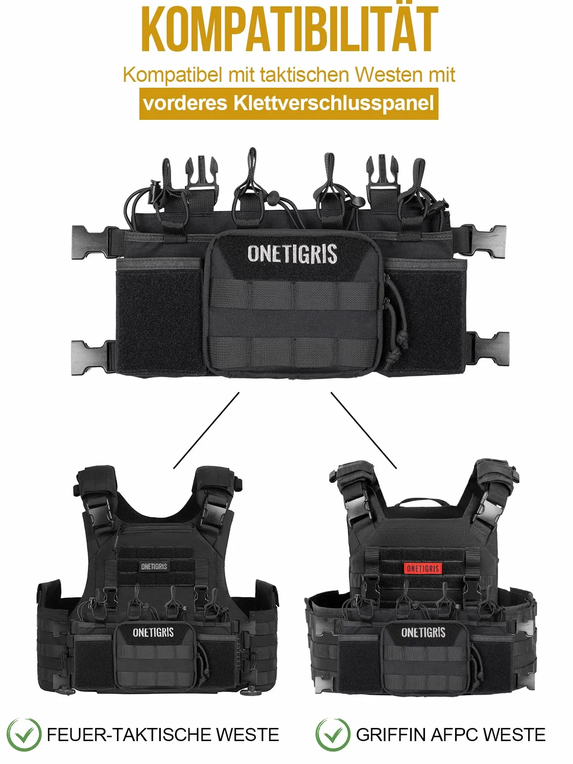 OneTigris CORDURA Chest Rig MOLLE Taktische Funktionsweste |MEHRWEG Verpackung