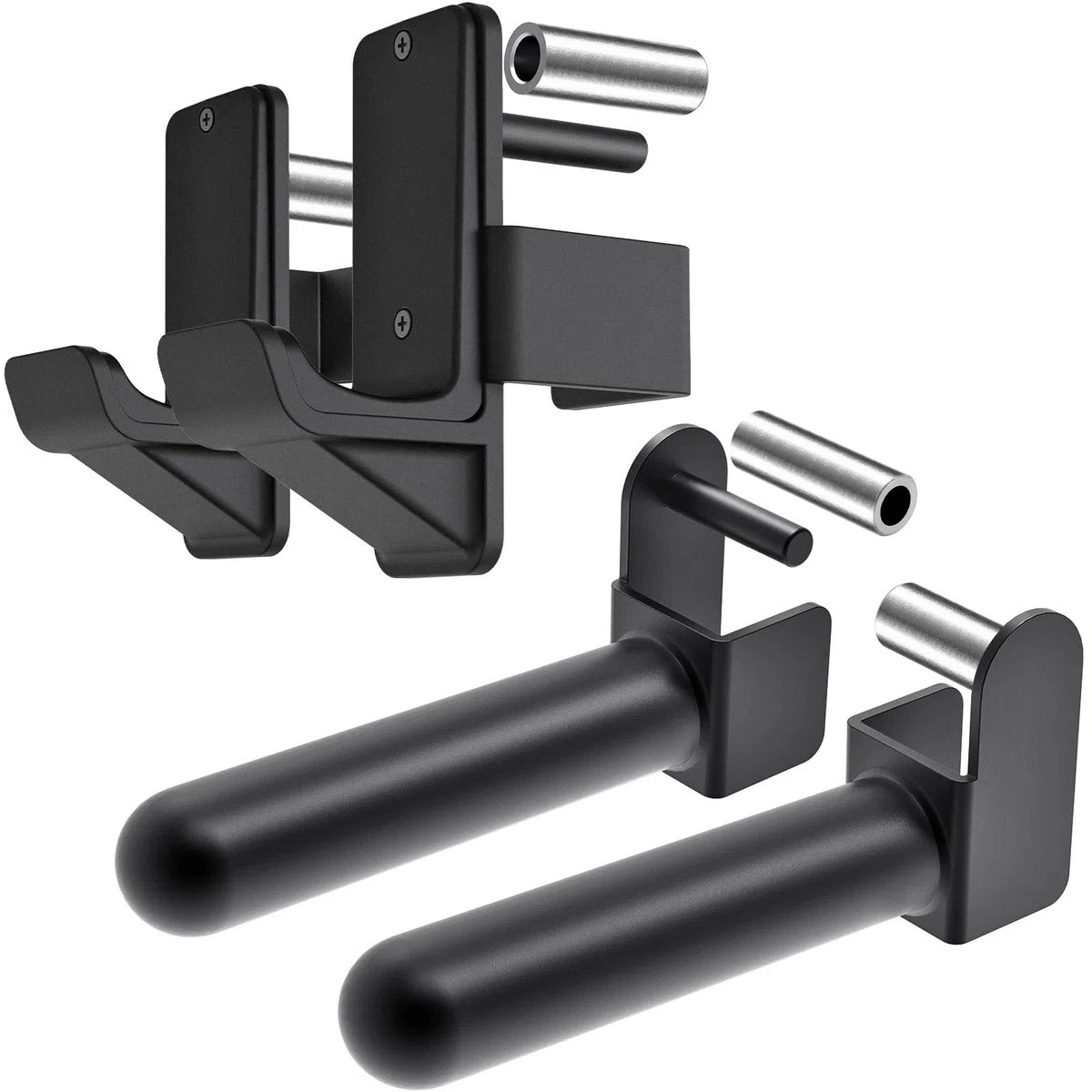 Kipika J-Haken und Hantelscheibenhalter-Set für 2" x 2" und 3" x 3" Power Rack - Squat Rack Aufsätze für Krafttraining und Gewichtsaufbewahrung