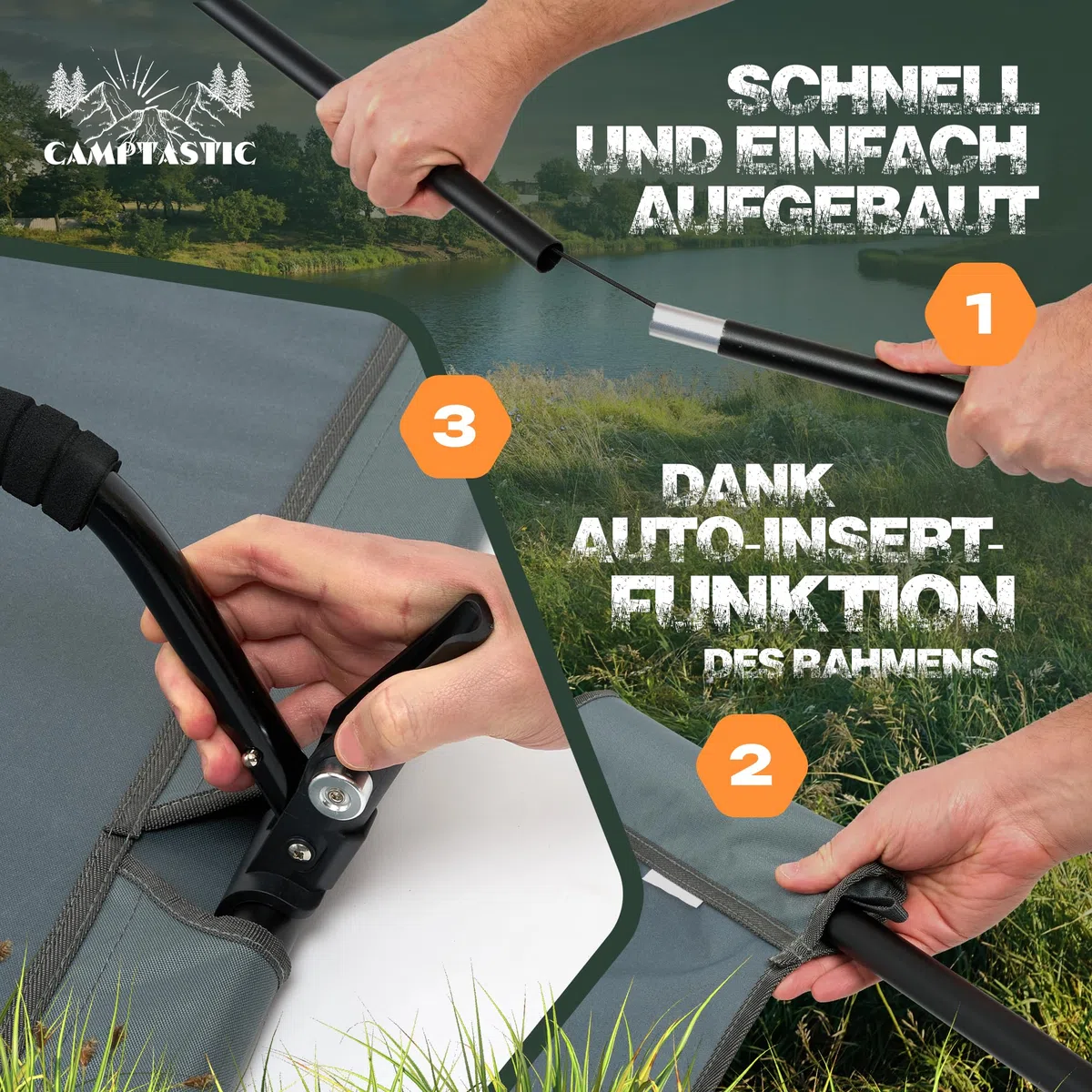 Feldbett Ultraleicht kompakt | Campingbett klappbar robust | Tragbare Campingliege für Wandern Outdoor Camping