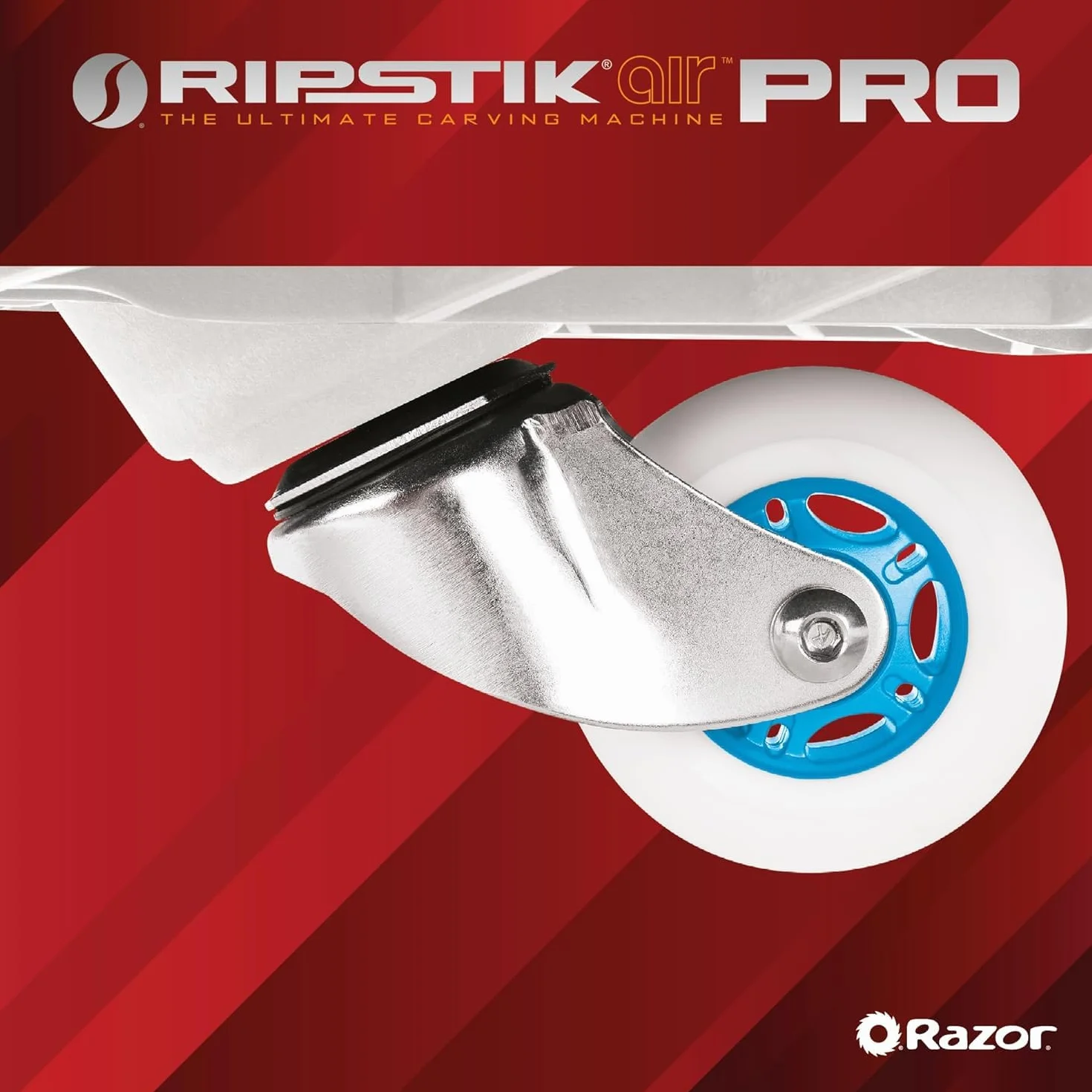 Razor RipStik Ripster Air Pro Waveboard - Kompaktes leichtes Caster Board für 8+ Jahre, unterstützt Fahrer bis zu 100KG (220Lbs) - Sonderausgabe Weiß