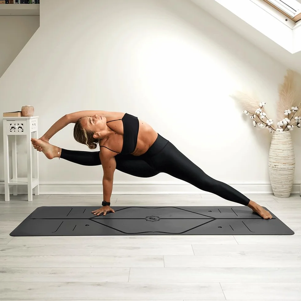 LIFORME Yogamatte - Die Weltweit Beste Umweltfreundliche, rutschfeste Yoga Matte Mit Dem Originalen Einzigartigen Ausrichtungsmarkierungssystem - Biologisch Abbaubare Matte