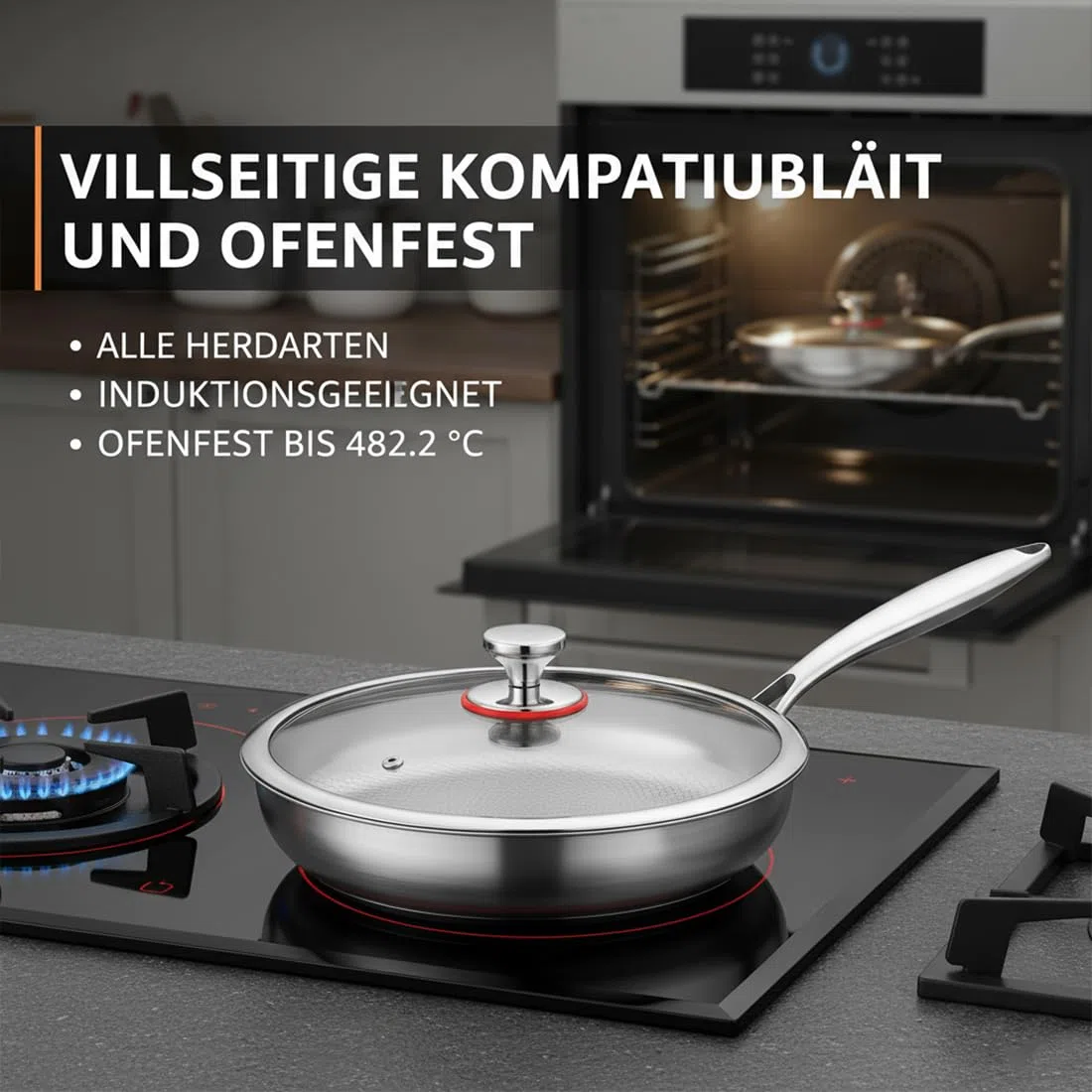 2026 New Kovali Titan Bratpfanne, Titan Pfanne Unbeschichtet, 24/26/28/30/32 Cm Titans Premium Pfanne, Scratch-Resistant, Suitable For Induction, Gas, Electric, Oven-Safe (Not Deckel,28CM)