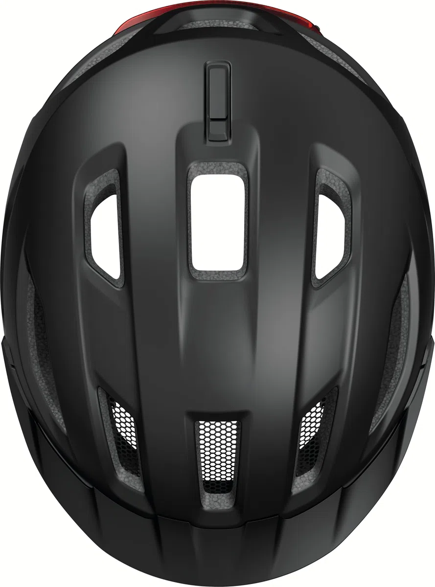 ABUS Stadthelm Urban-I 4.0 - Fahrradhelm mit aufladbarem Rücklicht, 2 Leuchtmodi, Schirm, Zopf-Öffnung und magnetischem Verschluss - für Jugendliche, Frauen und Männer