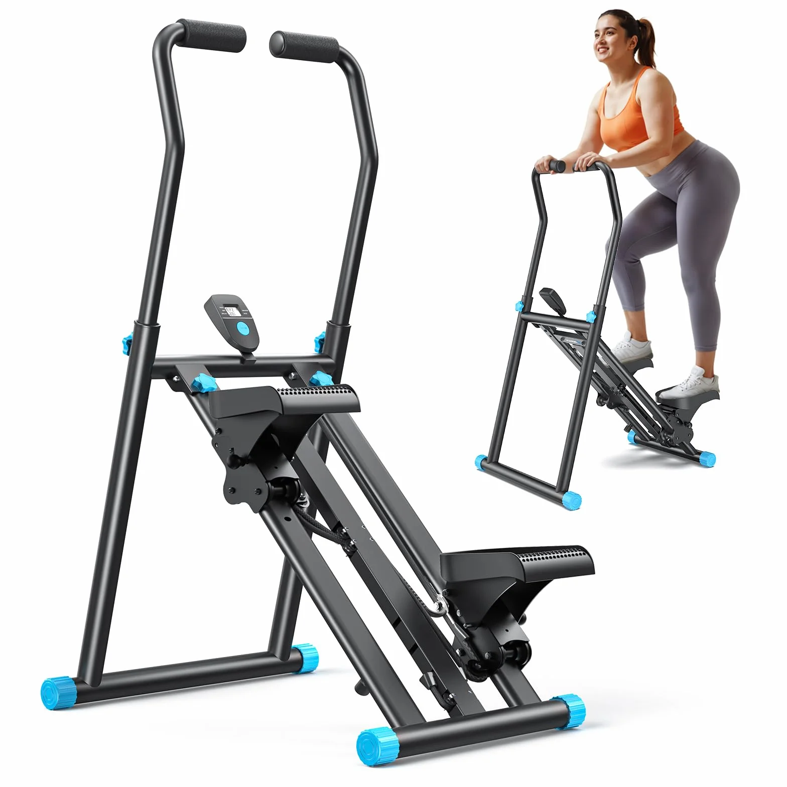 MERACH 2026 Stair Stepper Pro,Stairmaster für Zuhause mit Einstellbarem 3 Stufen Widerstand,Folding Cardio Vertical Climber Maschine Treppenmeister mit Verstellbare Lenker für Home Büro Fitnessgerät