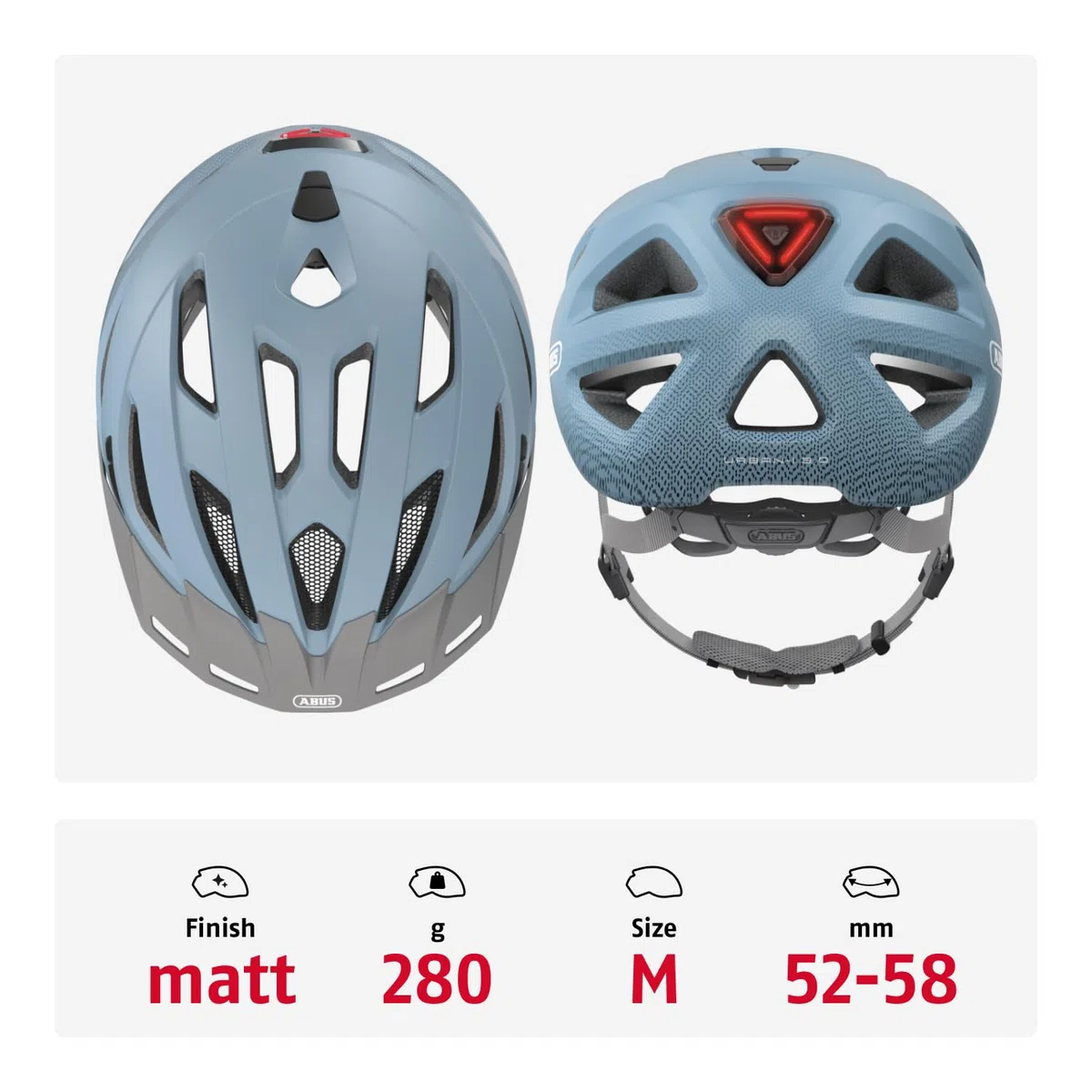 ABUS Stadthelm Urban-I 3.0 - Fahrradhelm mit Rücklicht, Schirm und Magnetverschluss - für Damen und Herren