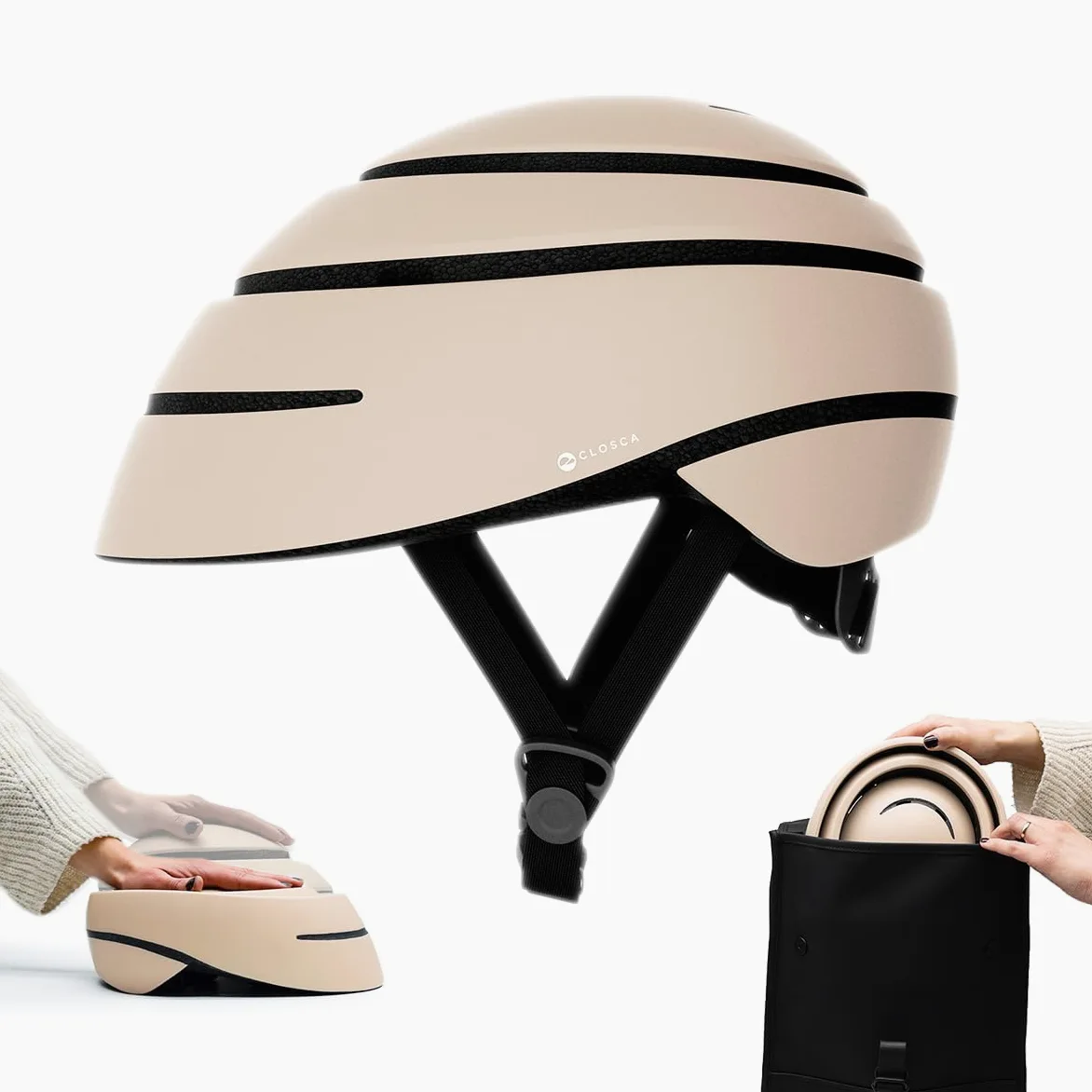 CLOSCA. Faltbarer Helm für Fahrräder und E-Scooter. Leicht, kompakt und Zertifiziert. Unisex-Design für Damen und Herren. Fahrradhelm für Erwachsene, ideal für Radfahren und Stadtfahrten.