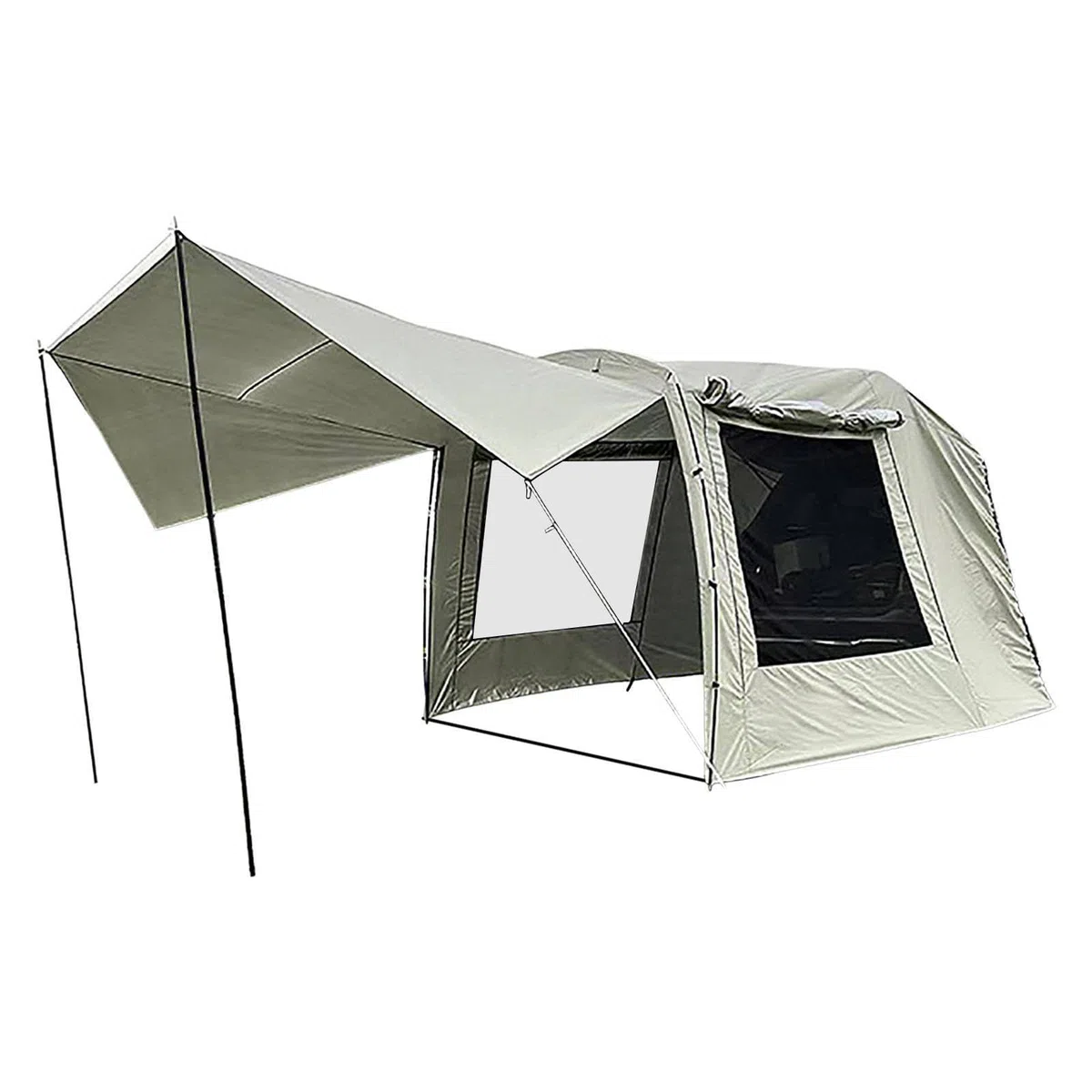SUV Tent, Camping Tailgate Attachment Shelter, Oxford and Polyester Fabric with Gauze, Foldable UV-Proof Car Extension for Road Trips, Outdoor Adventures and Tailgating, 485x240x195cm