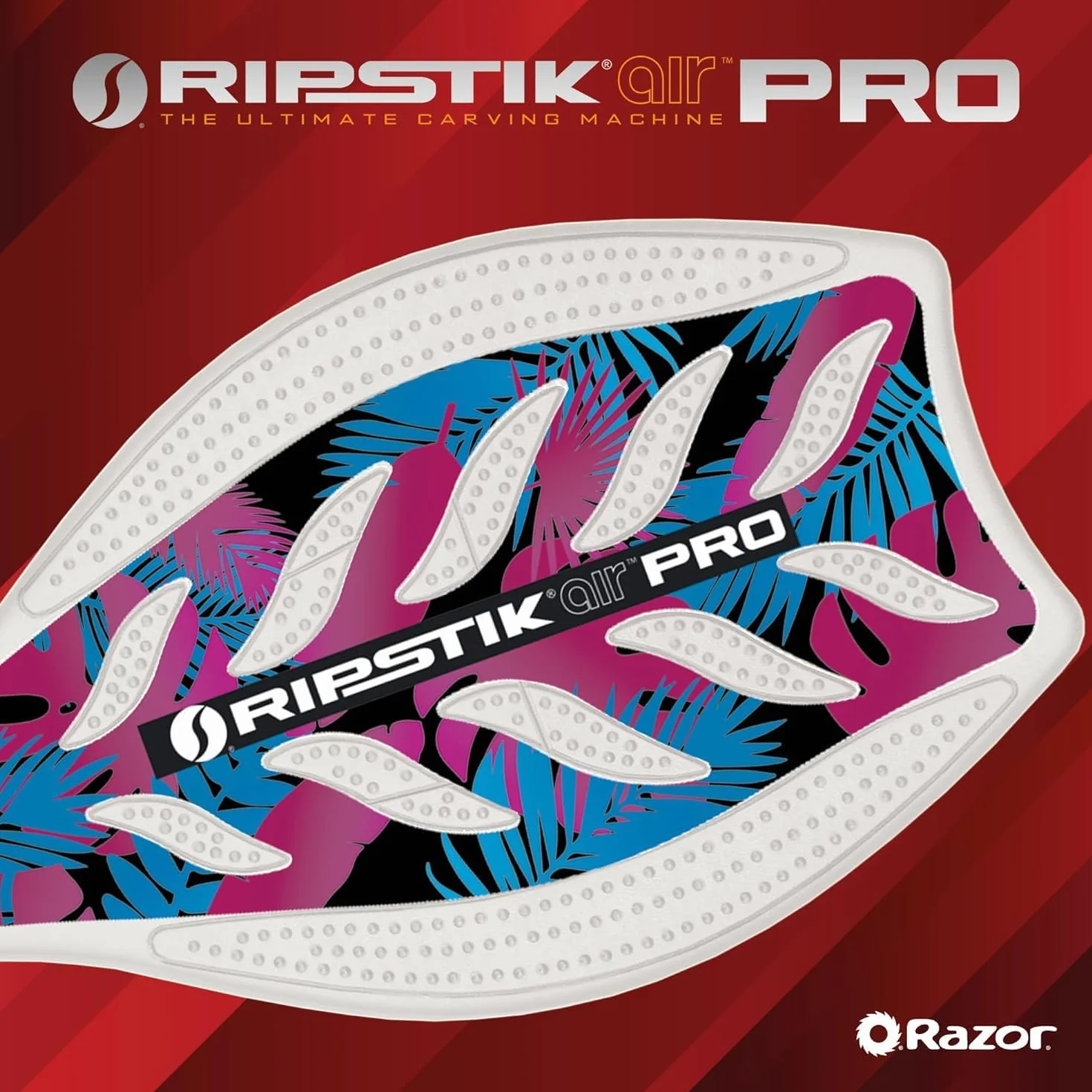 Razor RipStik Ripster Air Pro Waveboard - Kompaktes leichtes Caster Board für 8+ Jahre, unterstützt Fahrer bis zu 100KG (220Lbs) - Sonderausgabe Weiß
