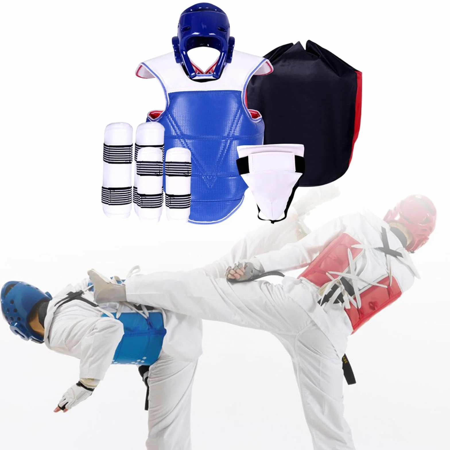 TISHITA Taekwondo Schutzset Karate Sparring Ausrüstung Boxhandschuhe Armschützer Umfassender Rundumschutz Durch Extra Polsterung Und Verstellbare Verschlüsse