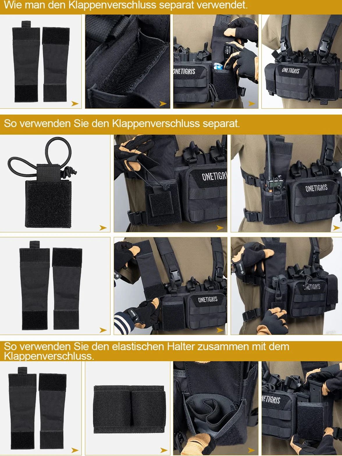 OneTigris CORDURA Chest Rig MOLLE Taktische Funktionsweste |MEHRWEG Verpackung