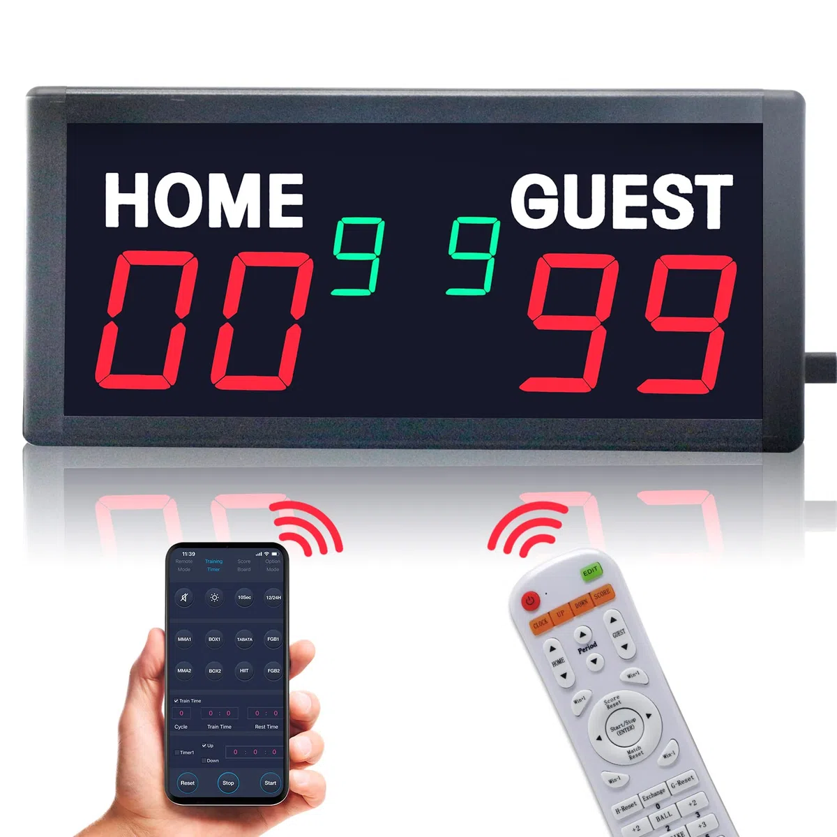 YZ LED Digitale Anzeigetafel Elektronisch, Scoreboard Digital, Tischtennis Zähler, Tennis Punktezähler Digital, Volleyball Zähltafel, APP&Fernbedienung