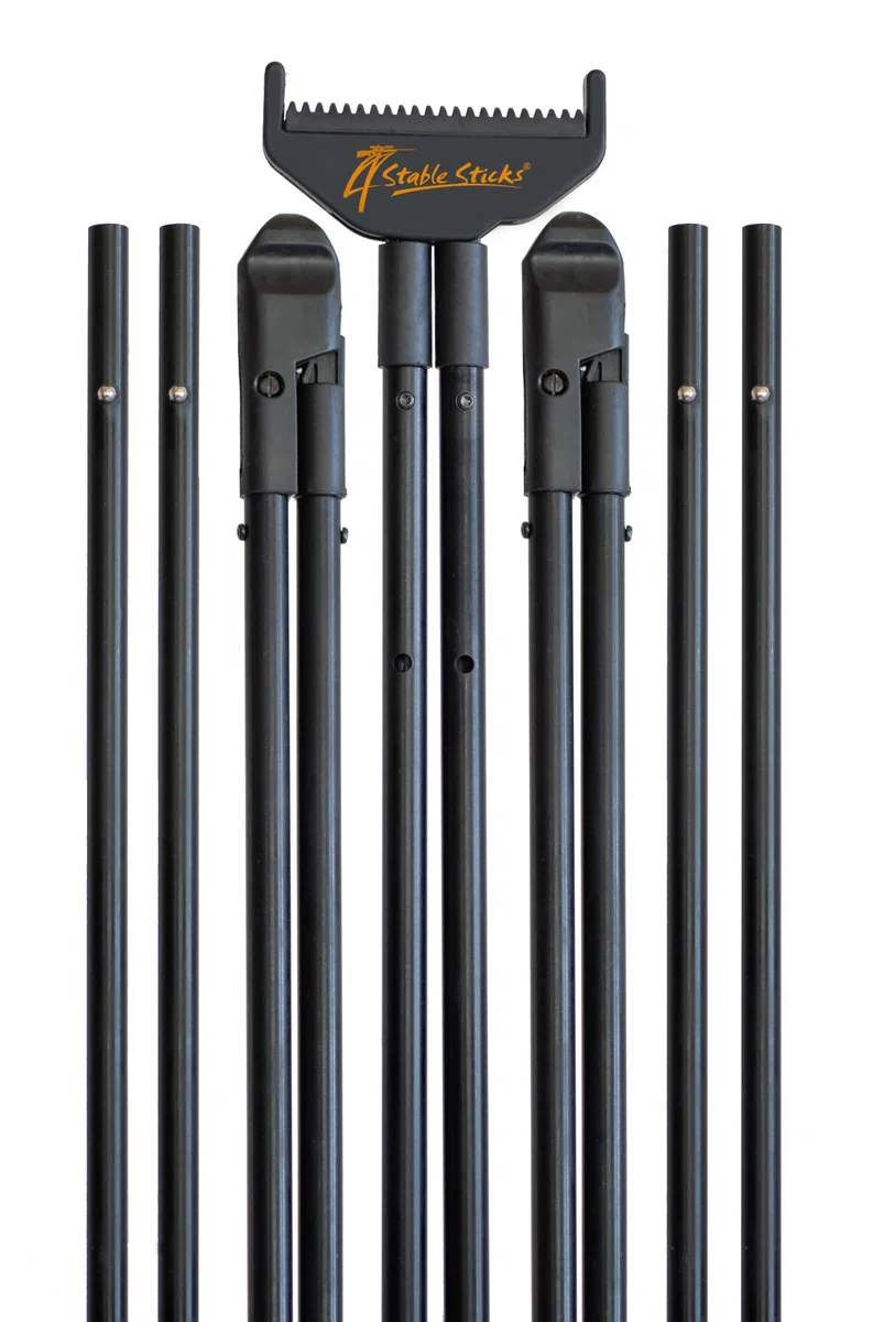 Mountain Stick Modell-Pirsch-Und Weitschießstock-Optimale Stabilität - Abnehmbar/Verstellbar - Für Stehende, Kniende, Sitzende, Schräge/Bergschüsse - Ultraleicht, Langlebig- Schwarz