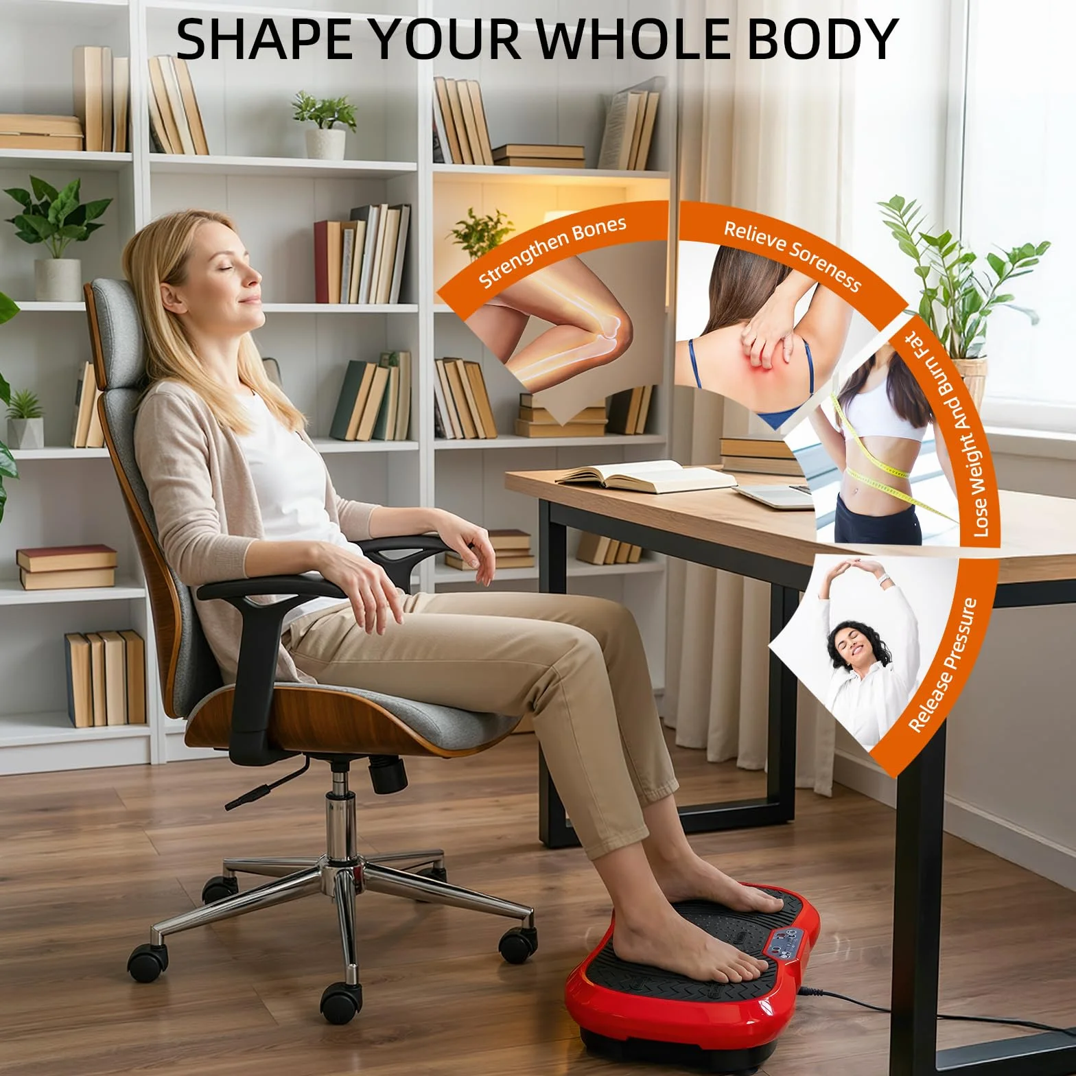 TLGREEN Vibrationsplatte Groß mit Leiser 200W-motoren, L/ XL Rüttelplatte Sport, 120 Stufen und 10 Modi, Fernbedienung, Vibration Plate für Zuhause Ganzkörpertraining Lymphdrainage Muskelaufbau