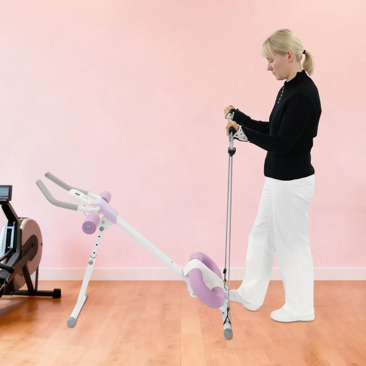 Bauchtrainer Bauchmuskeltrainer für Zuhause, Multifunktionale Trainingsgerät mit LCD Monitor, Ganzkörpertraining Abdominal Ab Machine, für Männer Frauen
