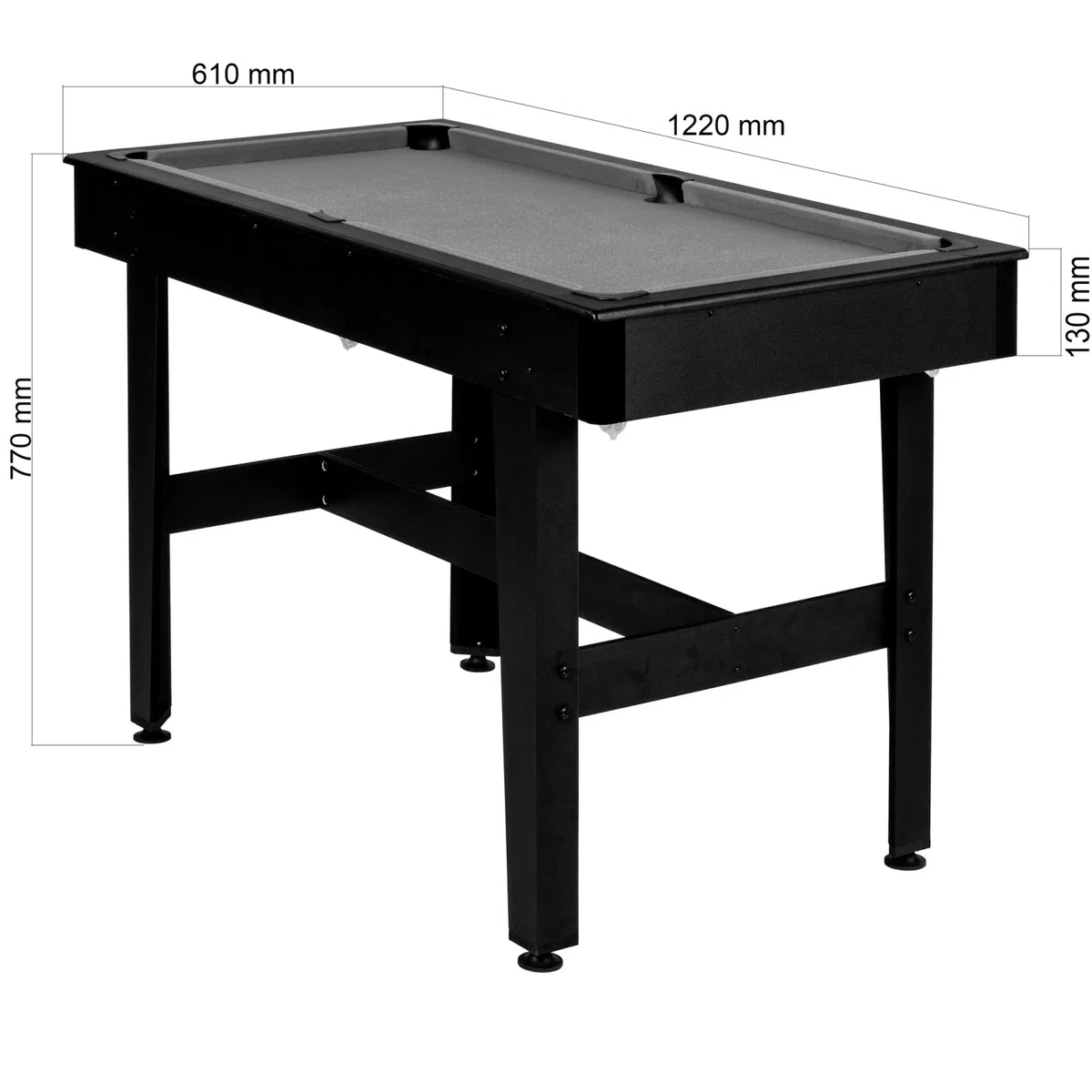 GAMES PLANET 4 ft Billardtisch COMPACT + Zubehör, 3 Farbvarianten, 122x61x76 cm (LxBxH), Schadstoffgeprüft