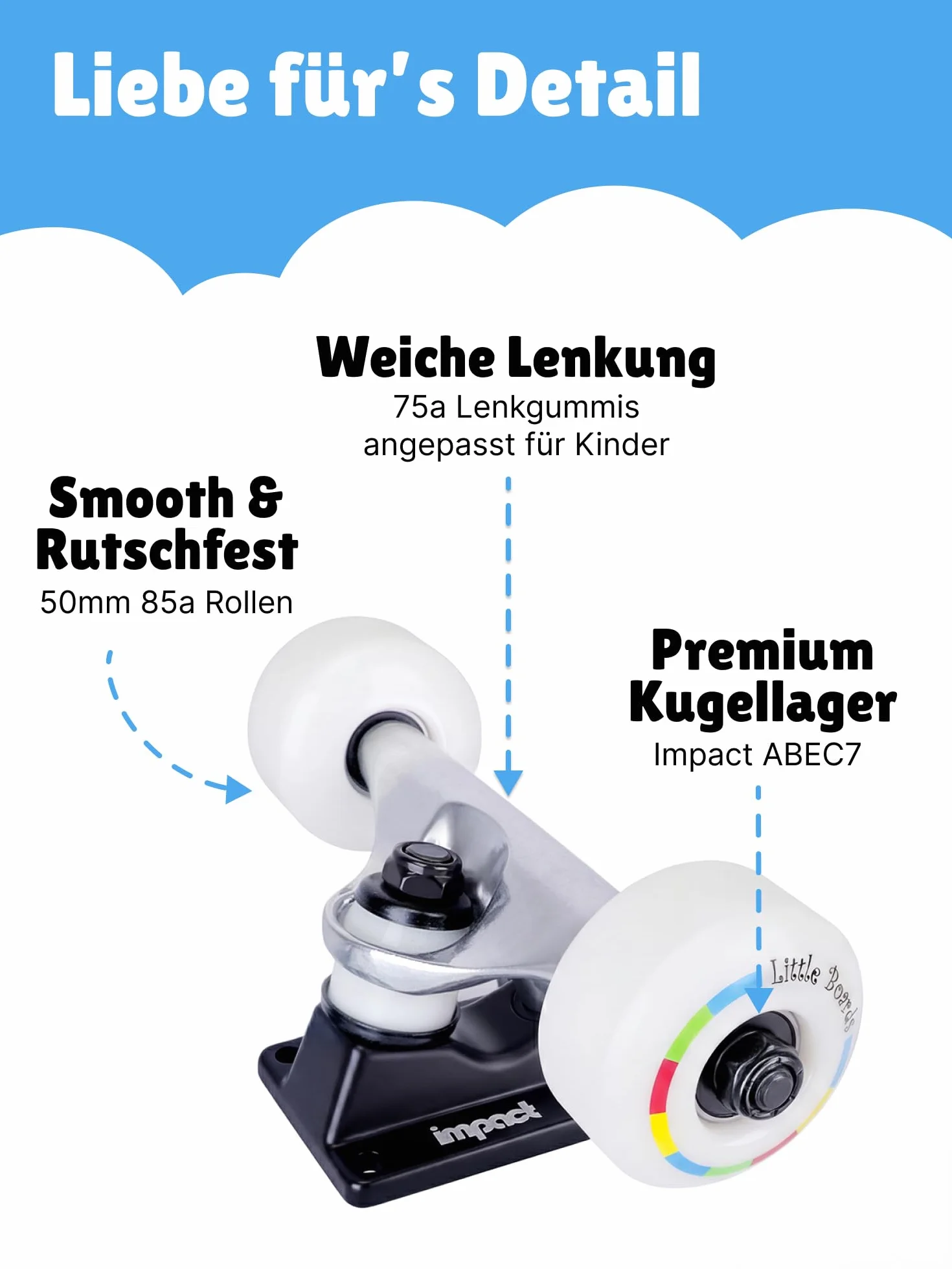Skateboard Kinder ab 3 Jahre - Komplettboard für Anfänger 3-11 Jahre, hochwertiges Kinderskateboard aus 7-Lagen Ahorn, ABEC 5 Kugellager, rutschfestes Griptape