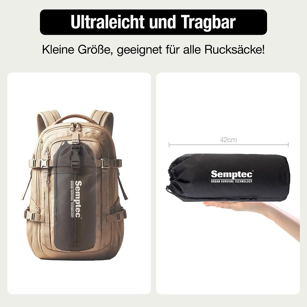 Semptec Urban Survival Technology Campingbett: Ultraleichtes Feldbett aus Aluminium, 192x70x17cm, bis 120kg Tragkraft (Feldbett für Camping, für Festival, Zelt)