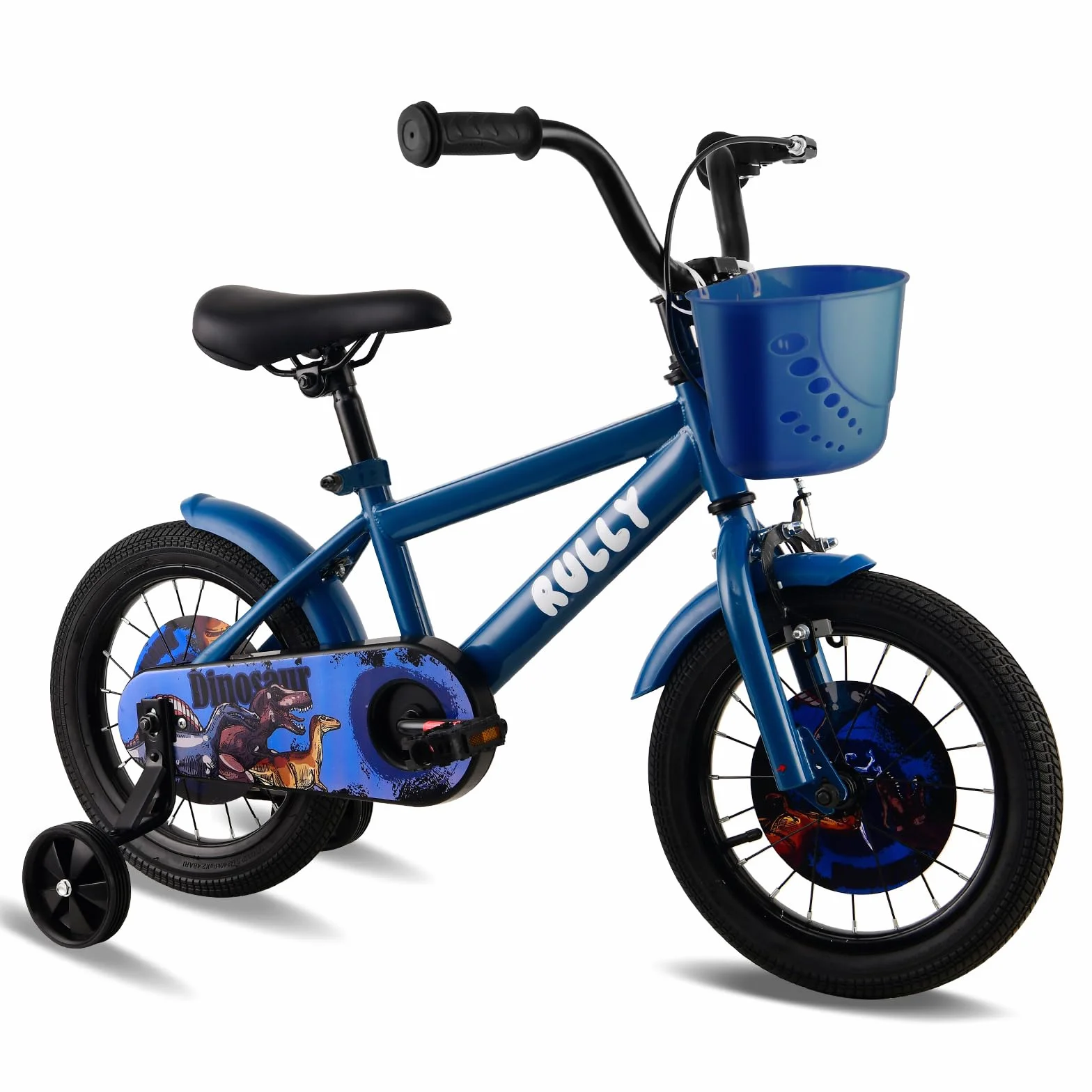 RULLY Dinosaur Kinderfahrrad für Jungen von 2-7 Jahren, 12, 14, 16 Zoll BMX-Stil Kinderfahrräder mit Stützrädern, Kinderfahrrad für Kleinkinder