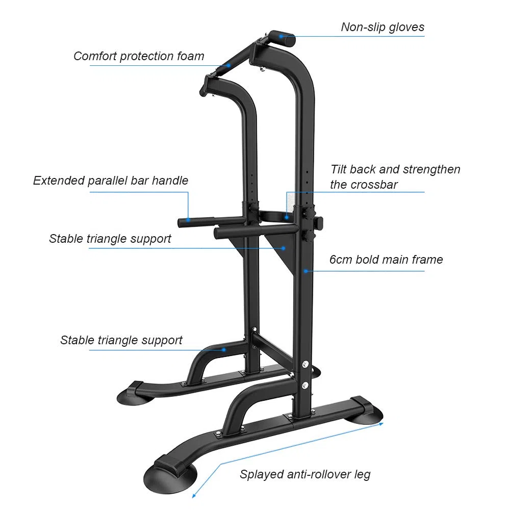 SDHYL Power Tower Kraftstation Klimmzugstange Dip-Stationen Höhe Verstellbar Schlingentraining Bauchtrainer Rückentrainer Für Anfänger Profis Trainieren Fitness