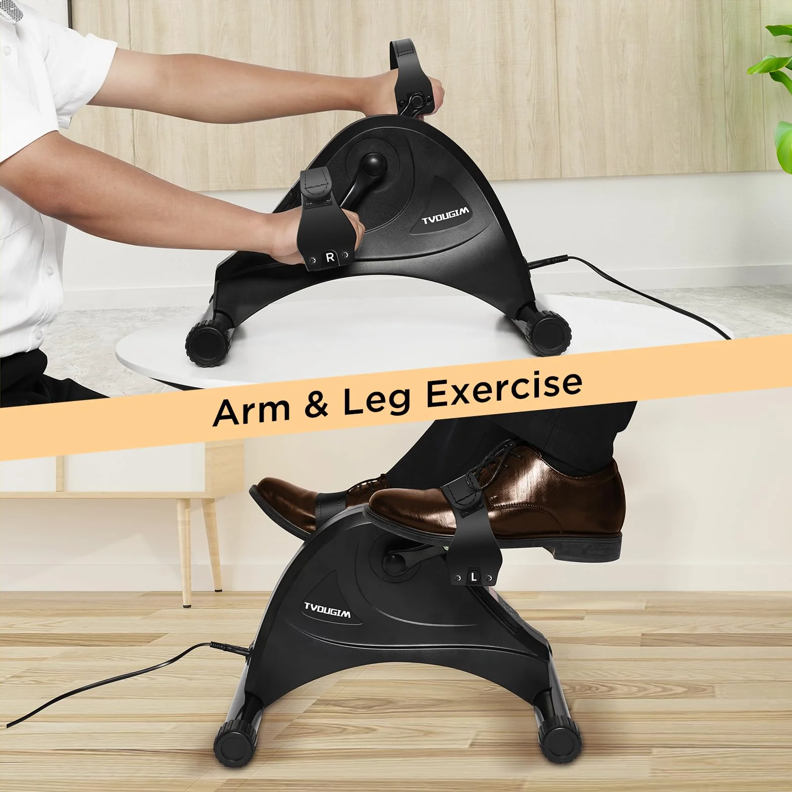Pedaltrainer, Beintrainer für Zuhause, Leisem Motor, 6 Geschwindigkeitsstufen, Heimtrainer Senioren Zuhause Fitnessgeräte