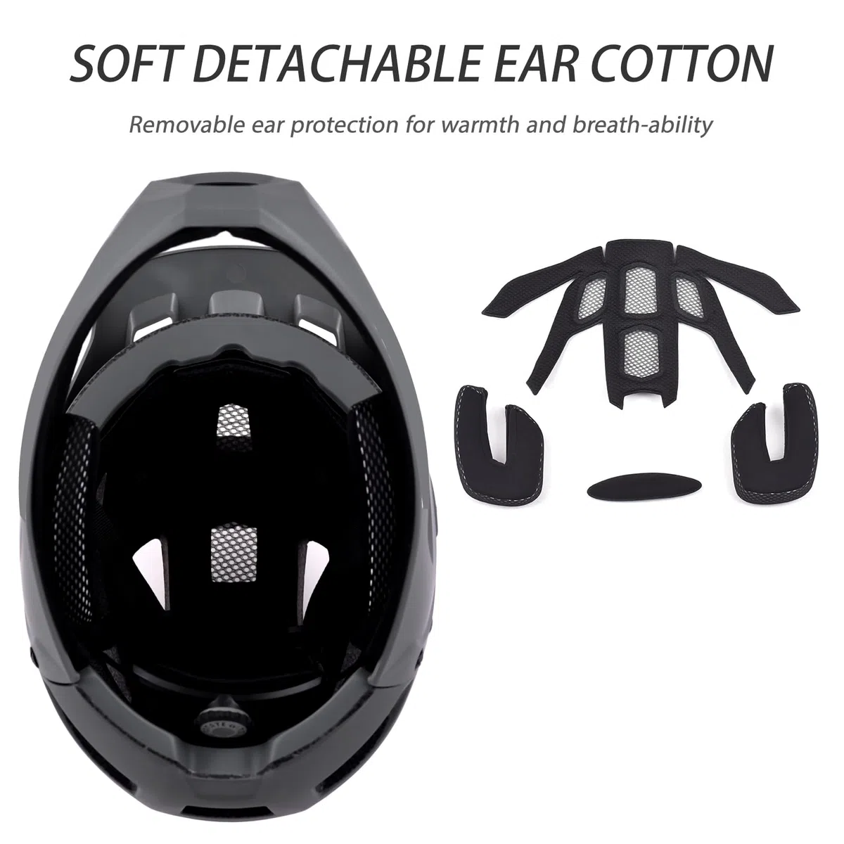 Mountainbike Helm, Integralhelm, Fahrradhelm für Erwachsene, Motorradhelme für Männer Herren Damen mit Abnehmbarem Kinnschutz und Visier zum Mountainbiken