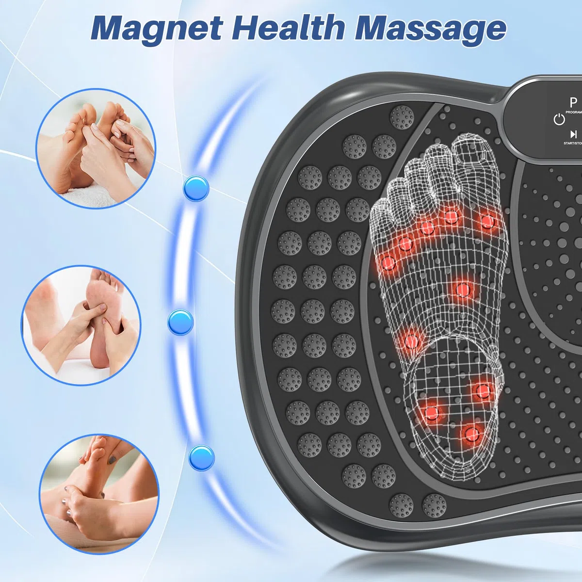 Dskeuzeew Vibrationsplatte Vibrationsgerät - Vibrationstrainer Zuhause mit 99 Intensitätsstufen + 5 Vorprogramm für Ganzkörpertraining Gewichtsabnahme Muskelaufbau
