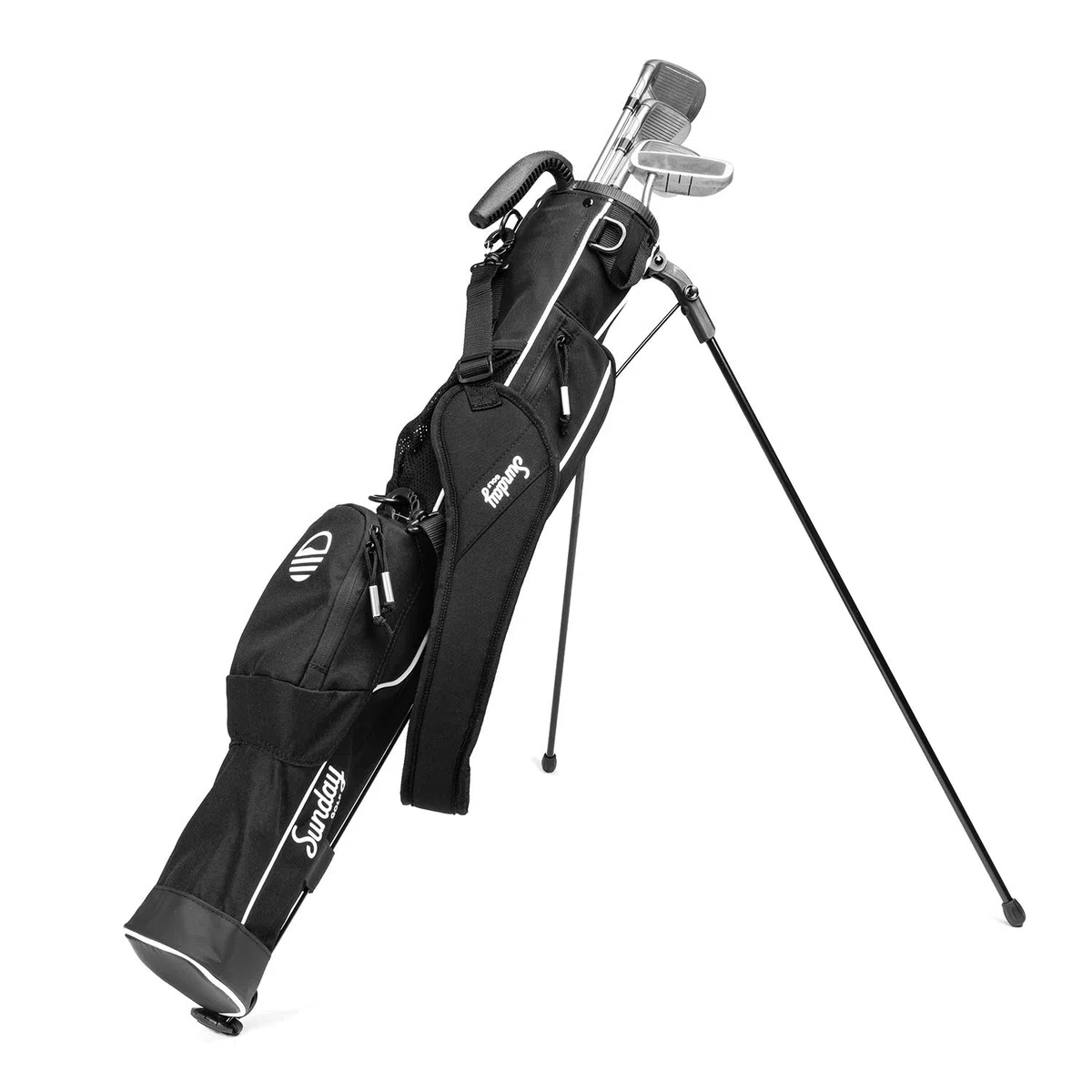 Sunday Golf – Leichte Sonntagsgolftasche mit Gurt und Ständer – einfach zu tragen und langlebig Pitch n Putt Golftasche – Golf-Standtasche für die Driving Range, Par 3 und Executive Courses – 80 cm