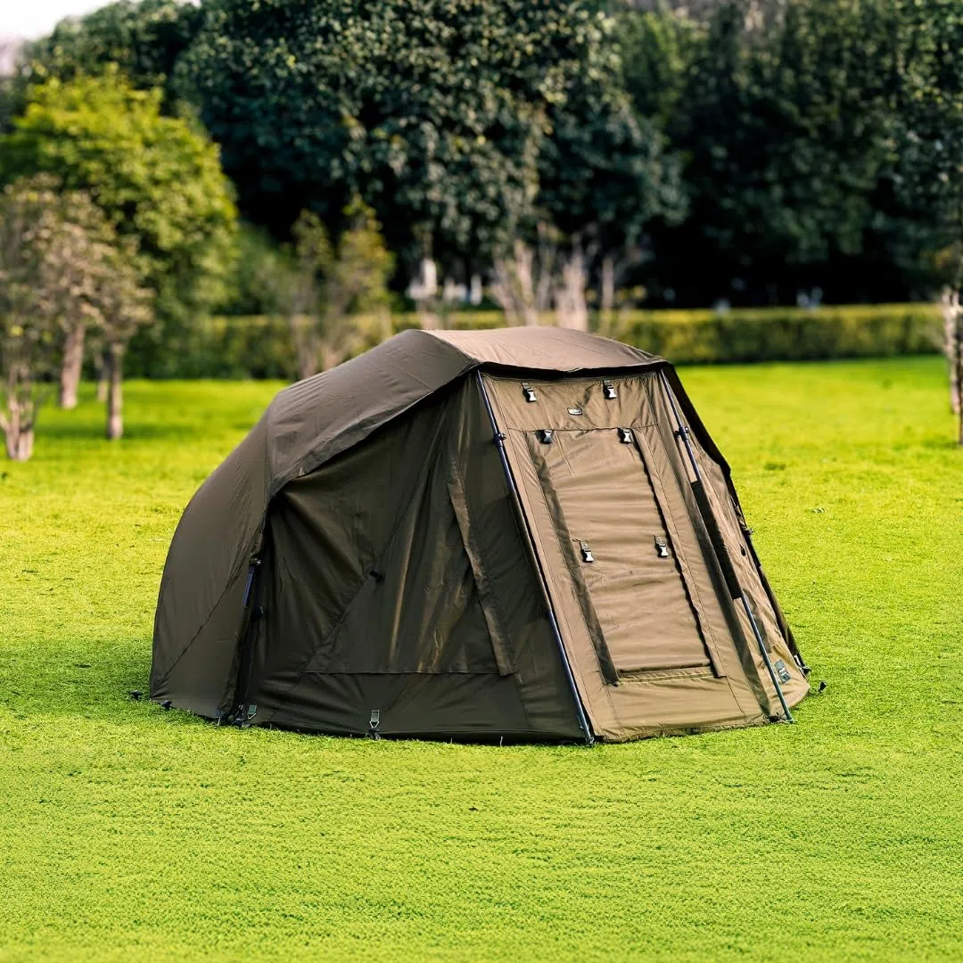 MK - Angelsport -Karpfenzelt Angelschirm Shelter 1 Mann Alu Brolly 10.000er Wassersäule Zelt wie Bivvy Zelt Angelzelt - inkl. Gummihammer