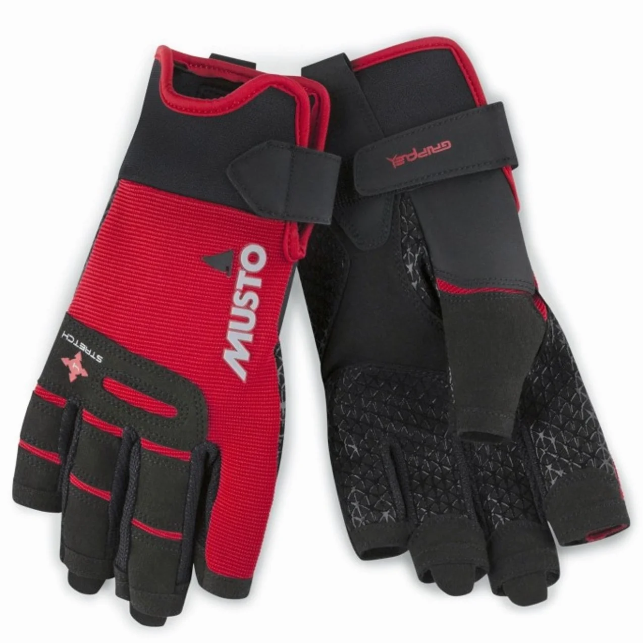 Musto Perfomance Segeln Yachting und Jolle Kurzfingerhandschuhe Rot - Erwachsene Unisex - Leichtgewicht. Atmungsaktiv - Leichtes Stretch