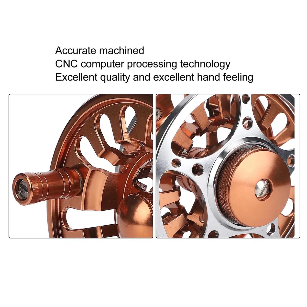 Alomejor Doppelte Farbe 5/6 Fliegenrollen CNC-gefräste Aluminiumlegierung 3 Lager Fliegenfischerrad für Den Außenbereich