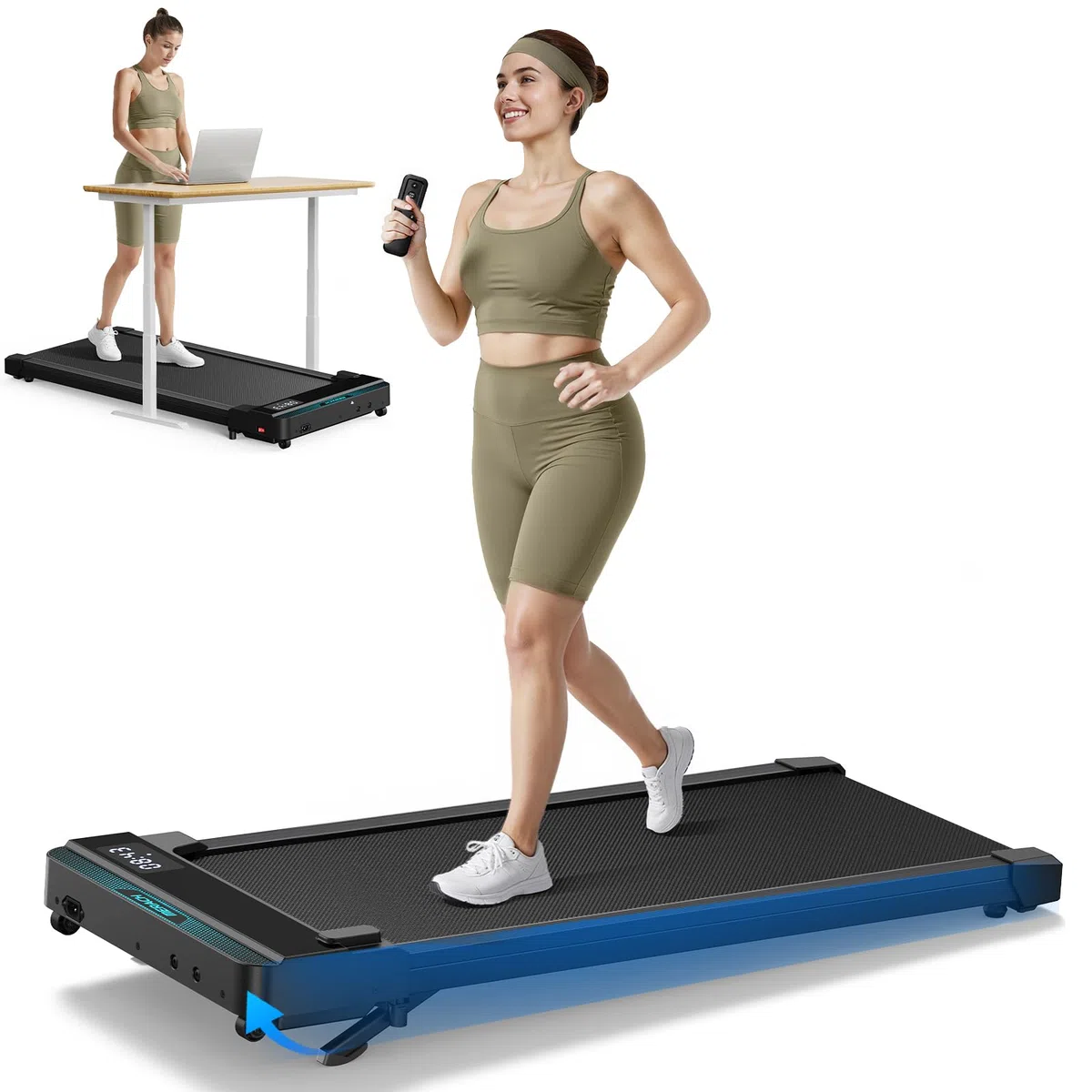 MERACH Walking Pad, 3 in 1 Laufband Für Zuhause, 0%-6% Steigung Laufband Schreibtisch für Zuhause und Büro, 0-12km/h Treadmill, Laufbänder mit Fernbedienung, 45dB Ultra Leise Walking Pad, LED Anzeige