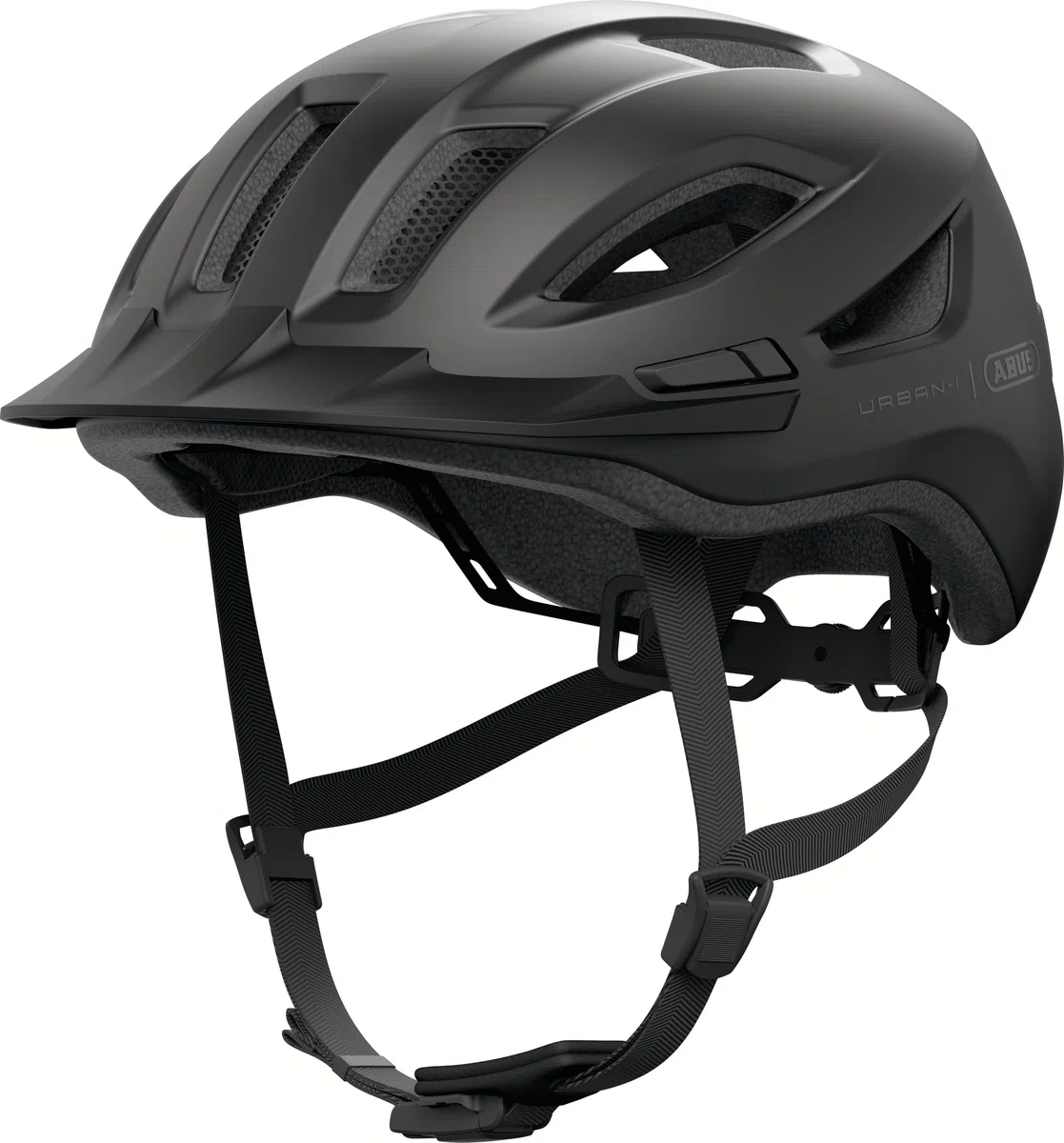 ABUS Stadthelm Urban-I 4.0 - Fahrradhelm mit aufladbarem Rücklicht, 2 Leuchtmodi, Schirm, Zopf-Öffnung und magnetischem Verschluss - für Jugendliche, Frauen und Männer