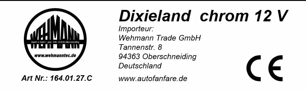 Fanfare Original Dukes of Hazzard General Lee Dixieland 12 Volt chrom