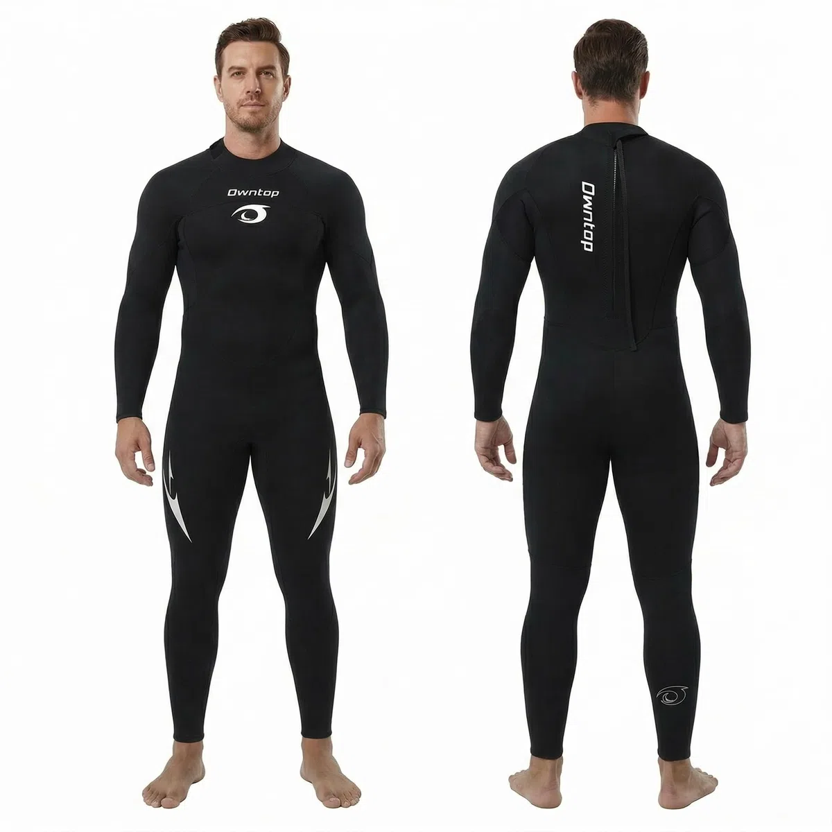 Owntop Herren Damen Ganzkörper 3/2mm Neoprenanzug, Ultra-Stretch Langarm Winter Neoprenanzug, Rückenreißverschluss Erwachsene Neopren Surf- und Tauchanzug