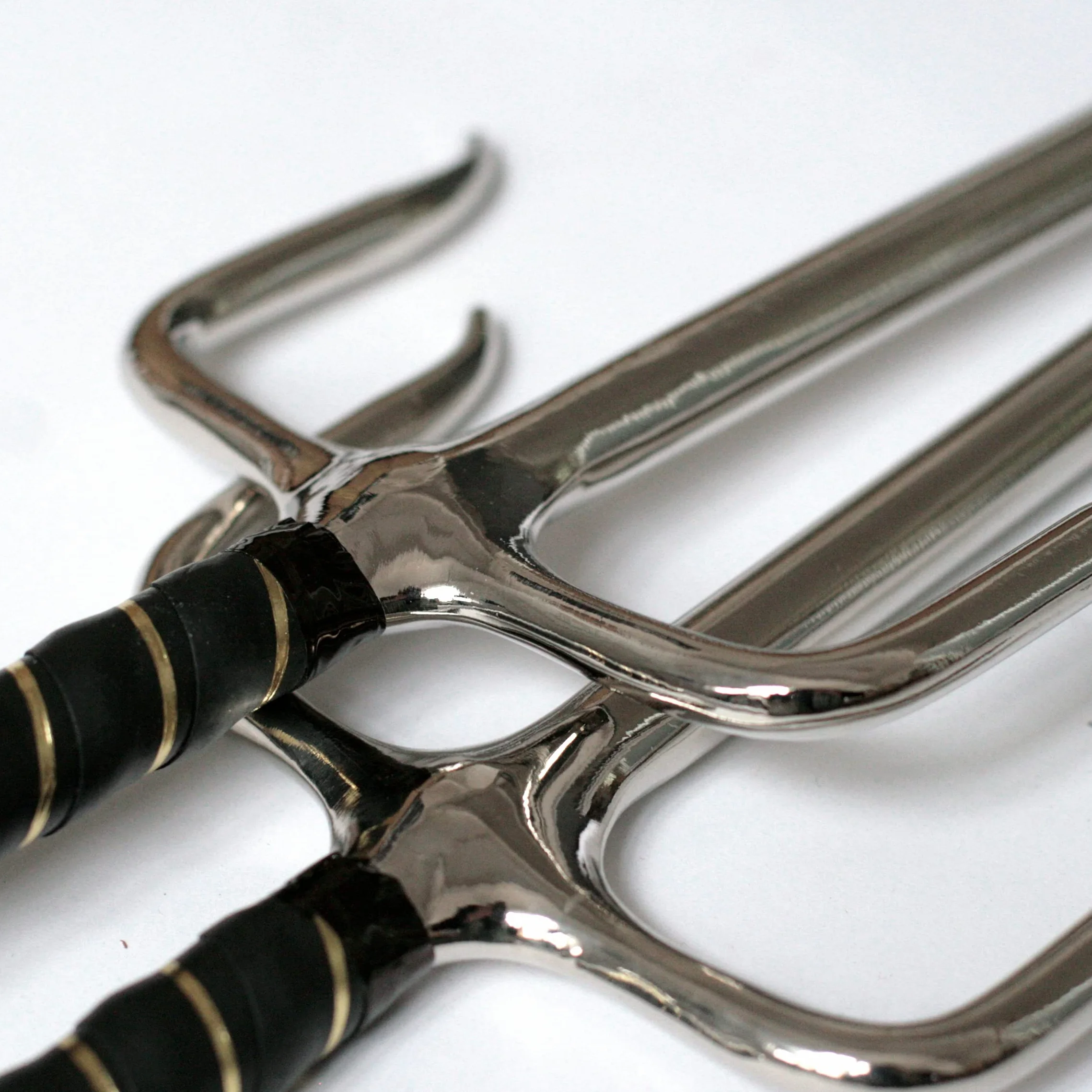 DEPICE Trainingswaffe Sai-Gabeln - Rundes Profil - Paar, Chrom, w-sac