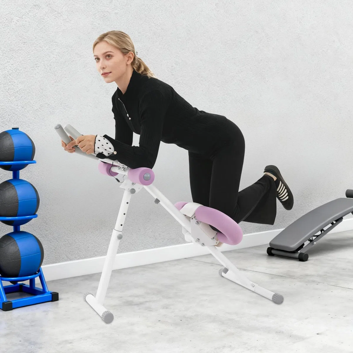 Bauchtrainer Bauchmuskeltrainer für Zuhause, Multifunktionale Trainingsgerät mit LCD Monitor, Ganzkörpertraining Abdominal Ab Machine, für Männer Frauen