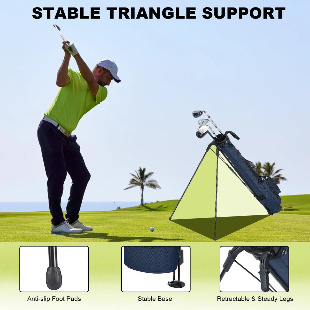 MAZEL Golftasche, 2-Wege-Trennwand, 2 Taschen, verstellbare Schultergurte, hochwertiges 900D-Nylon, leichtes Material, Bleistift-Golftasche für Männer und Frauen