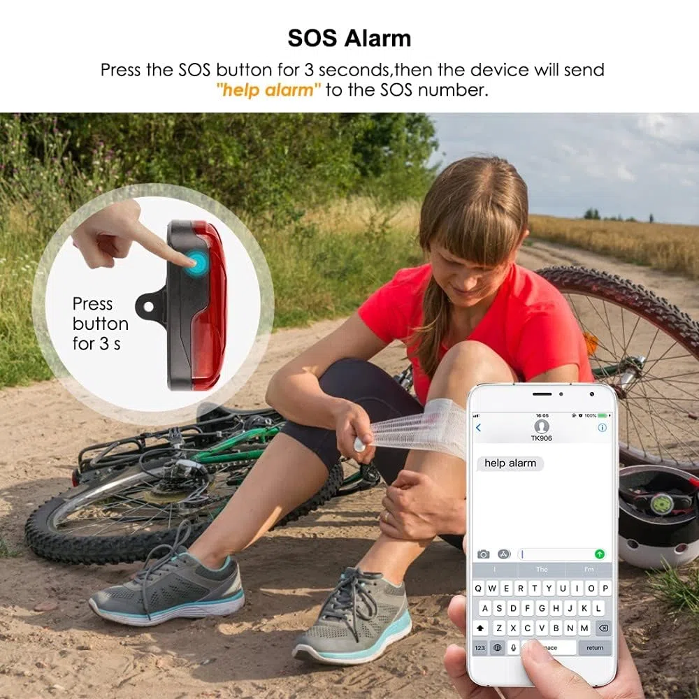 TKMARS Fahrrad GPS 4G GPS Ortungsgerät für E-Bike Roller Motorrad Lenker, Echtzeit Peilsender Tracker und wasserdicht, Wiederaufladbar, SOS-Alarm, mit APP/Webplattform