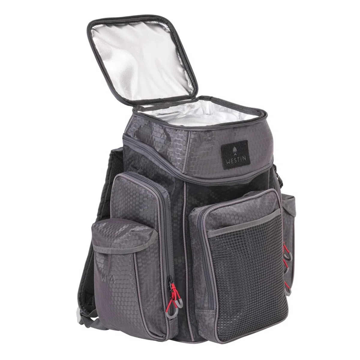 Westin W4 Backpack Plus 2 Boxes Large Titanium Black - Angeltasche, Kunstködertasche, Tasche für Kunstköder, Köderbox, Ködertasche zum Spinnfischen